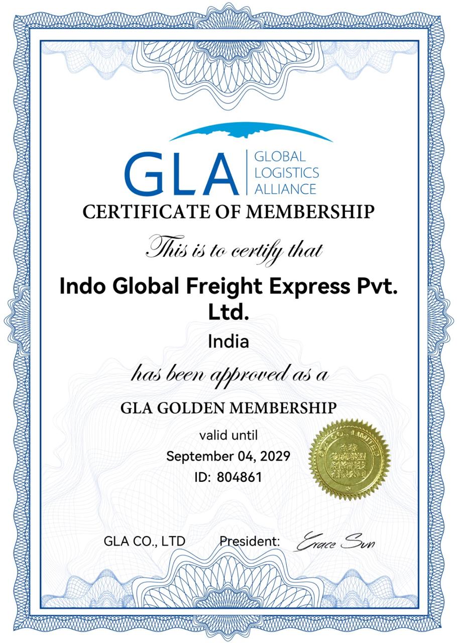 IGF Express Global Logistics Alliance Certificate